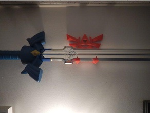 hylian crest sword hanger signs logos hyrule legend zelda master tloz 3d print model - Mito3D