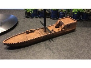 modular ship games 3d systems boat dungeons dragons tabletop gaming 3d print model - Mito3D
