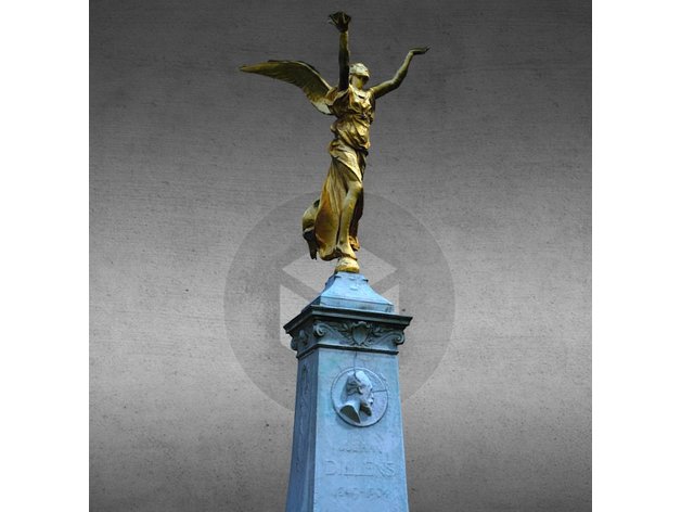 statua di juliaan dillens sculptures 3dprint 3dprintable 3dprinting 3dscan 3dscanned 3dscanner 3dscanning art brussels city il patrimonio culturale doratura gloria oro greco parco pubblico la scintilla street ala donna 3D print model - Mito3D