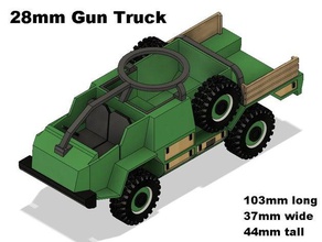 gun truck toy game accessories 28mm vehicle wargaming 3d print model - Mito3D