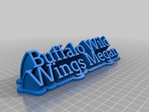 buffalo wild wings megan 2-line name plate office customized 3d print model - Mito3D