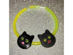 cat charm glow stick accessories bracelet glowstick glowsticks halloween kitty 3d print model - Mito3D