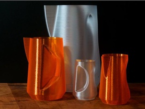 spiraled pitcher wrangling cats di-hydrogen monoxide other fluids household cup liquid spiral vase mode 3d print model - Mito3D