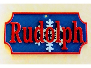 rudolph name gift tag blank multicolored signs logos christmas 3d print model - Mito3D
