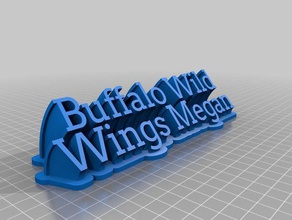 buffalo wild wings isim plakası megan ofis özelleştirilmiş 3d print model - Mito3D