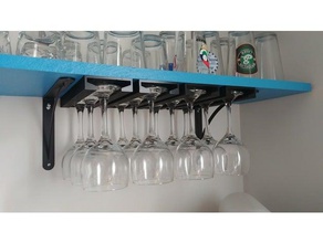 wine glass rack kitchen dining organization shelf wineglass 3d print model - Mito3D
