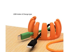 usb holder orange type gadgets 3d print model - Mito3D