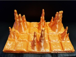 2x2 3x3 openlock tiles stalagmites buildings structures dnd prop dungeon dungeons dragons openforge rpg 3d print model - Mito3D