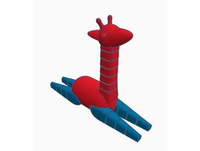 dupla extrusão de girafa animais articulada flexi flexível polymathic duas cores 3d print model - Mito3D