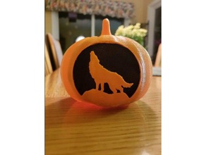wolf pumpkin 3d printing animal creative desk fun funny halloween kids office scary 3d print model - Mito3D