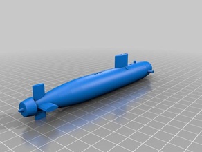 trafalgar sous-marin de classe simplifié l'ingénierie bateau simple 3d print model - Mito3D