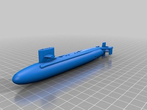 sturgeon class submarine simplified vehicles boat nuclear power us navy ship 3d print model - Mito3D
