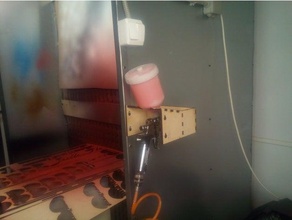 paint spray gun wall mount lasercut tool holders boxes 3d print model - Mito3D