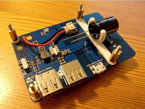 rpi powerpack capacitor titular eletrônica criado freecad raspberry pi 3d print model - Mito3D