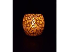 tealight holder voronoi big holes decor candle decoration home leds led 3d print model - Mito3D