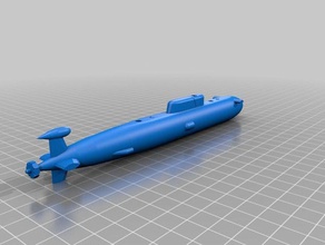 sierra de clase ii simplificado vehículos barco la energía nuclear militares rusos submarino 3d print model - Mito3D