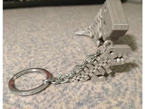 flexi rexi keychain keychains dino dinosaur flexible trex 3d print model - Mito3D