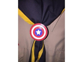 captain america shield neckerchief slide accessories 3d print model - Mito3D
