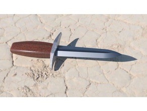 minimalistic fitted dagger props basic blade ergonomic fuller knife medieval weapon 3d print model - Mito3D