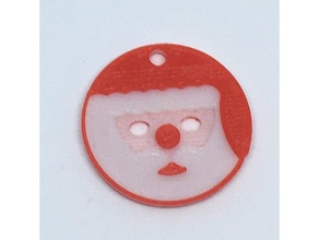 santa 20 danish kroner token christmas ornament coins badges decoration claus shopping cart coin trolley 3d print model - Mito3D