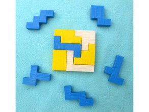 six hexomino 6x6 tiling puzzles openscad 3d print model - Mito3D