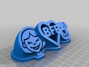 name plate girl best friend dog icon 2d art tag 3d print model - Mito3D