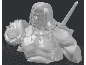 barbarian bust people 3d print model - Mito3D