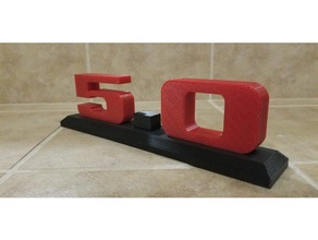 mustang 50 logo stand i segni loghi ford 3d print model - Mito3D