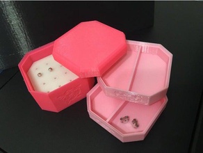 earring case stackableno support containers box jewelry 3d print model - Mito3D