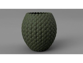 dragon scales vase pot outdoor garden egg fantasy flower game thrones got organic planter snake 3d print model - Mito3D
