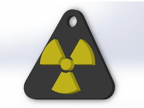 Anahtarlık radyoaktif sembol sürüm 5 3d print model - Mito3D