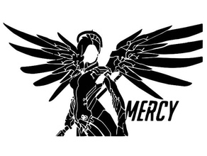 mercy stencil 2d art angel game overwatch 3d print model - Mito3D
