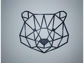 baja poli oso en la cabeza 2d art diseño geométricas de geometría lowpoly 3d print model - Mito3D