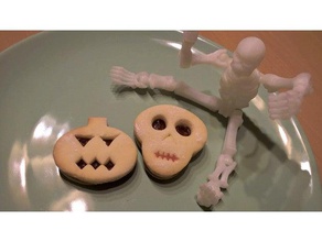 halloween cookie cutter skull pumpkin kitchen dining 3d print model - Mito3D