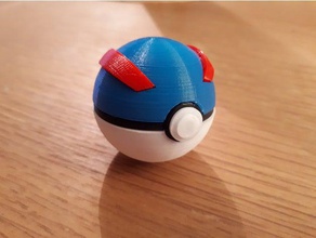 montage facile grand ballon les jouets jeux greatball multicolore pokeball pokemon 3d print model - Mito3D
