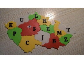 repubblica ceca distretti kraje esk&eacute republiky di apprendimento 3d print model - Mito3D