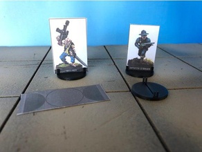 not test demo paper miniaturesstandees bases games mini base holder skirmish game standees 3d print model - Mito3D