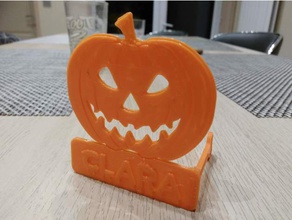place card pumpkin halloween marque citrouille kitchen dining table 3d print model - Mito3D