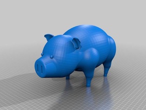 pig animals creature farm piggy piggybank 3d print model - Mito3D