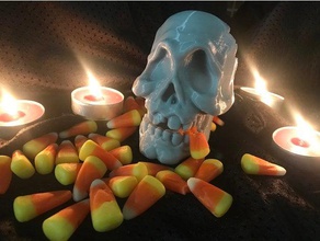 spooky crâne articulé cerveau 3d de l'impression dessin animé caractère craqué la fête d'halloween mâchoire effrayant jouet 3d print model - Mito3D