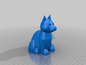 kedi oturuyor 3d baskı sevimli kitty basit 3d print model - Mito3D