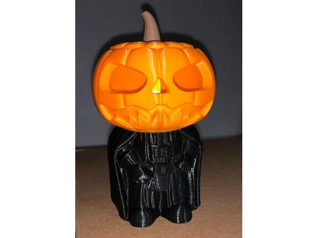 darth pumpkin vader battery tea light 3d printing dipt halloween decoration jack-o-lantern starwars 3D print model - Mito3D