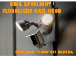 ring spotlight floodlight cam hood rain snow top cover outdoor garden camera 3d print model - Mito3D