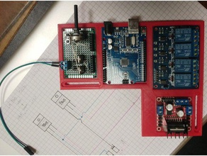 supporto arduino uno r3 carte 4 relais pont l298 dentr&eacutee - versione1 fai da te 3d print model - Mito3D