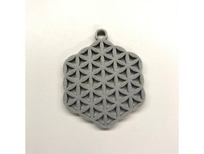 Blume des Lebens Schlüsselanhänger 3d-Anhänger geometrie Schmuck keyring math Mathe-Kunst 3d print model - Mito3D
