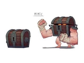 melee mimic updated toys games creature dnd miniature dungeons dragons fighter miniatures monster tabletop treasure chest 3d print model - Mito3D