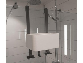 duş sepeti kendi ihtiyaç oluşturmak banyo glassblock glassblockhook cam blok organize raf şampuan hasıraltı showerbasket çekçek squeegeehanger 3d print model - Mito3D