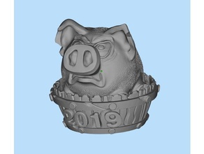 angry piggy 2019 l'art 3d print model - Mito3D