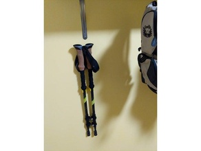 bastone da trekking clip fissaggio a parete sport all'aperto 3d print model - Mito3D