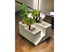 Blumentopf versteckt ablauflöchern Wasser-Fach Container nsfw pflanze Tischplatte 3d print model - Mito3D